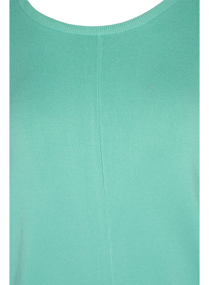 Strikbluse med rund halsudskæring, Dusty Jade Green, Packshot image number 2