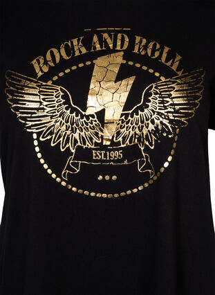 Kortærmet bomulds t-shirt med tryk, Black Rock, Packshot image number 2