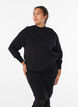 Kort striknederdel med bred linning, Sort, Model image number 1