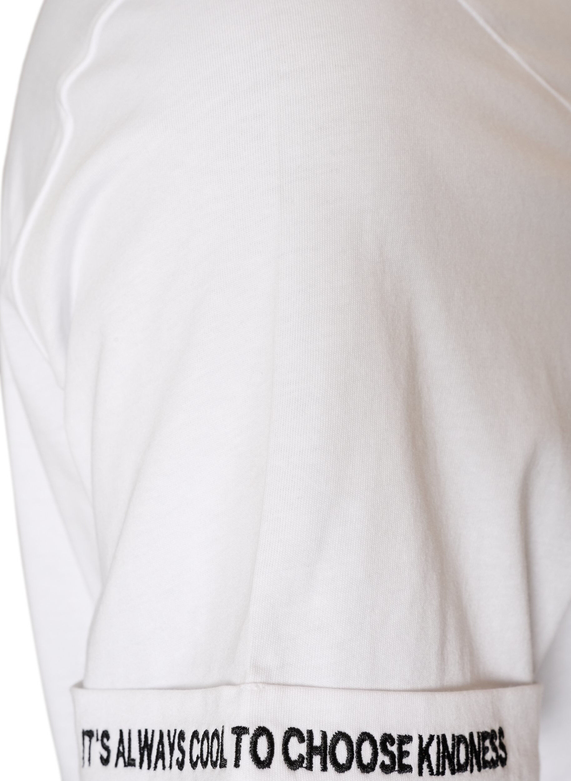 ZizziT-shirt i bomuld med tekstbroderi, Hvid, Packshot image number 3