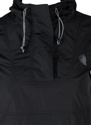 Anorak med hætte og lomme, Black, Packshot image number 2