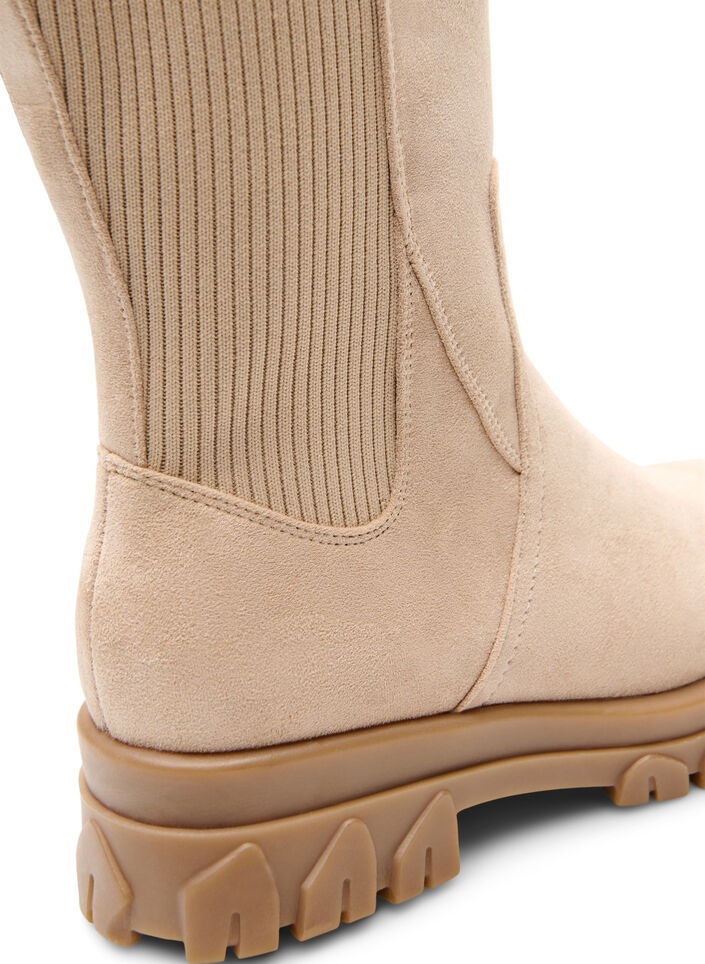 Chunky st&oslash;vle i imiteret ruskind, Beige, Packshot image number 4