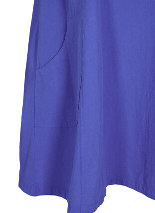 Kortærmet kjole i bomuld, Dazzling Blue, Packshot image number 3