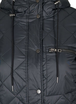 Quiltet letvægts jakke med hætte, Black, Packshot image number 2