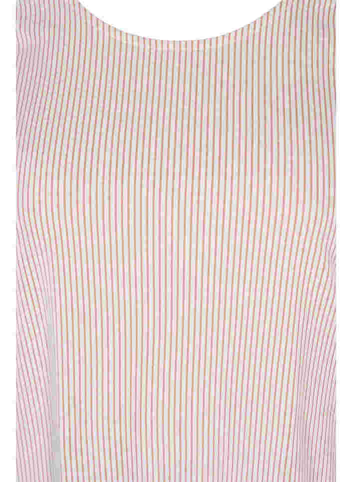Stribet bluse med 3/4 ærmer, Pecan Brown Stripe, Packshot image number 2