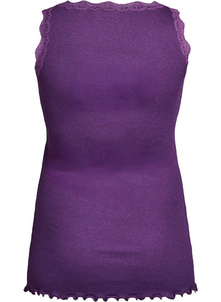 Top med blondekant, Lilla, Packshot image number 1