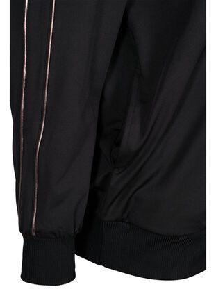 Sports cardigan med hætte og lynlås, Black/Copper Lines, Packshot image number 2