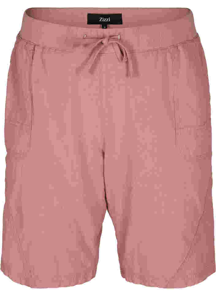 Løse shorts i bomuld, Old Rose, Packshot image number 0