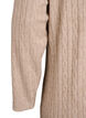 Kjole med kabelstruktur og v-udskæring, Beige, Packshot image number 3