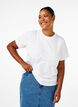 Basis t-shirt i bomuld med rund hals, Hvid, Model image number 0