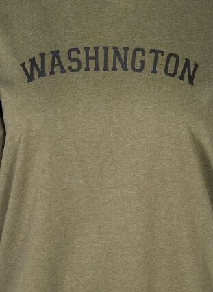 Sweatshirt med hætte og tryk, Army Mel., Packshot image number 2