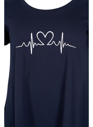 Kortærmet bomulds t-shirt med a-form, Night Sky Silv Heart, Packshot image number 2