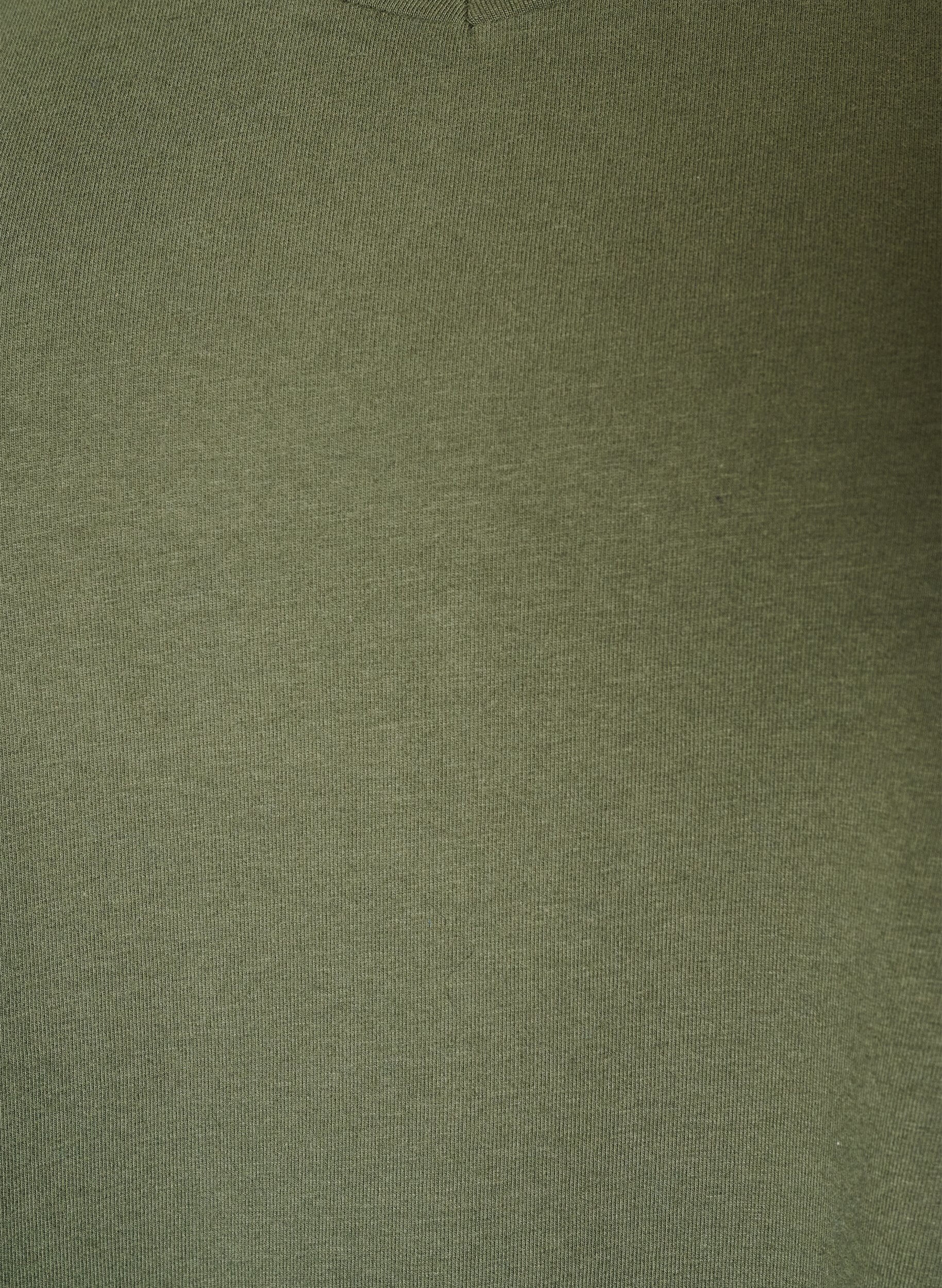 ZizziEnsfarvet basis t-shirt i bomuld, Gr&oslash;n, Packshot image number 2