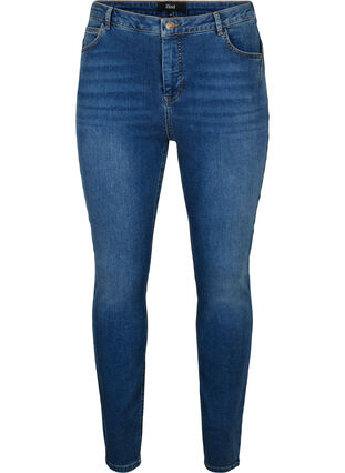 Super slim Amy jeans med høj talje, Blue denim, Packshot image number 0