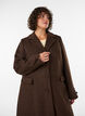 Frakke i uldblanding med revers og knapper, Brun, Model image number 3