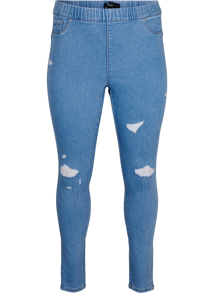 Jeggings med slid, Light Blue, Packshot image number 0
