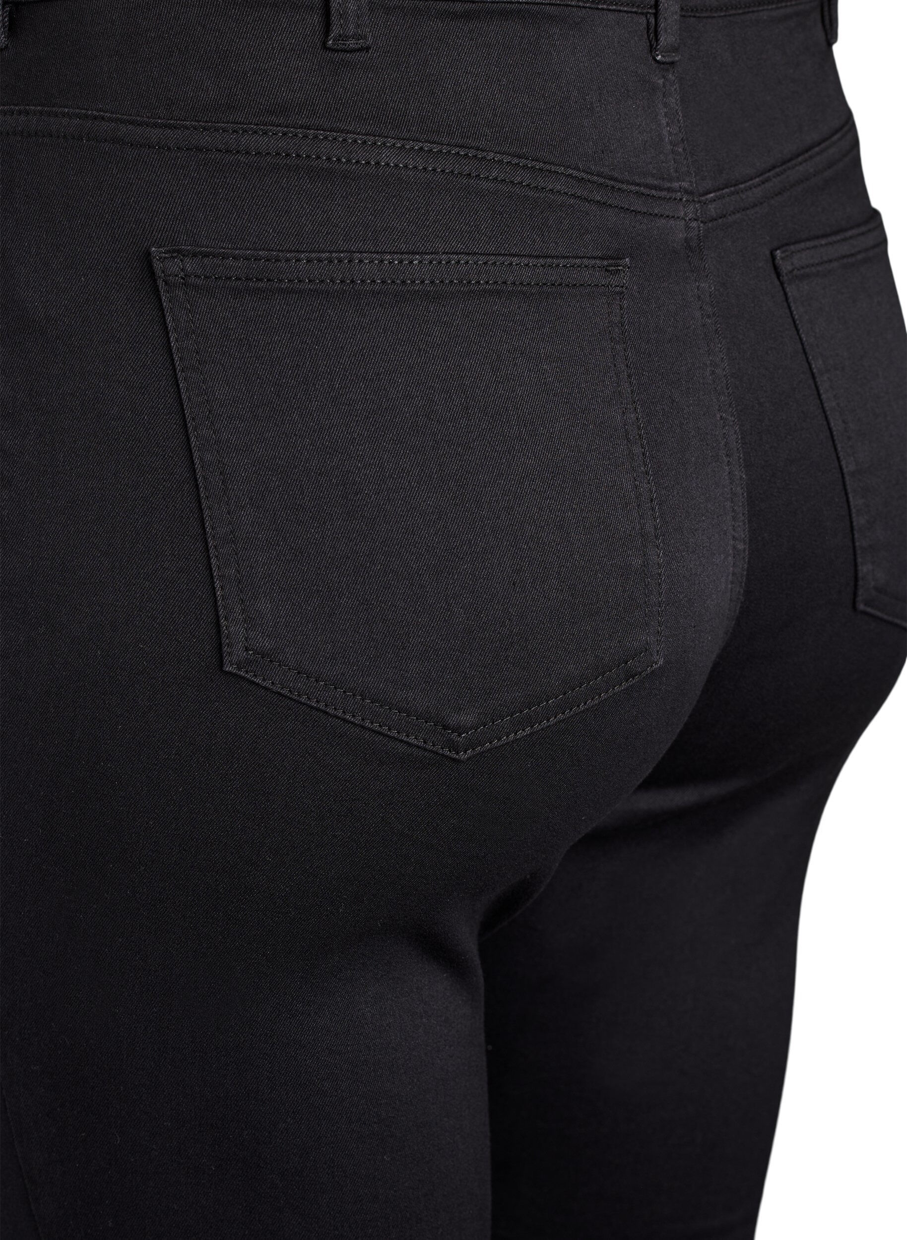 ZizziSuper slim Amy jeans med h&oslash;j talje, Sort, Packshot image number 3