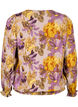 Smockbluse med blomsterprint, Purple Flower, Packshot image number 1