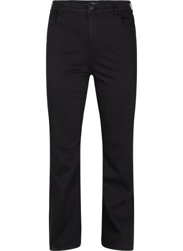 Flared jeans med ekstra høj talje, Black, Packshot image number 0