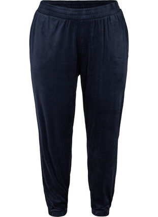 Løse bukser i velour, Navy Blazer, Packshot image number 0