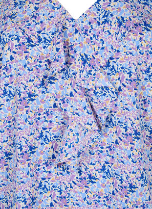 Printet bluse med flæser, Purple Ditzy Flower, Packshot image number 2