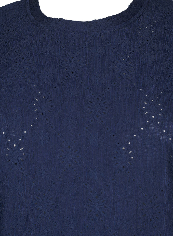 Bluse med korte ærmer og blomsterbroderi, Naval Academy, Packshot image number 2