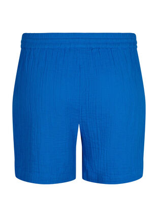 Shorts i bomuldsmusselin med lommer, Victoria blue, Packshot image number 1
