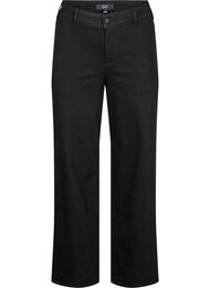 H&oslash;jtaljede jeans med vide ben, Sort