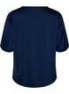 Satinbluse med albuelange &aelig;rmer, Bl&aring;, Packshot image number 1