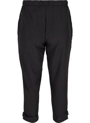 Cropped bukser med pressefold, Black, Packshot image number 1