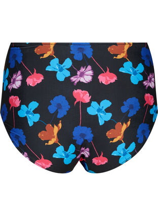 Bikini underdel med print og høj talje, Black Flower AOP, Packshot image number 1