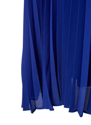 Plisseret midikjole med korte ærmer, Clematis Blue, Packshot image number 3