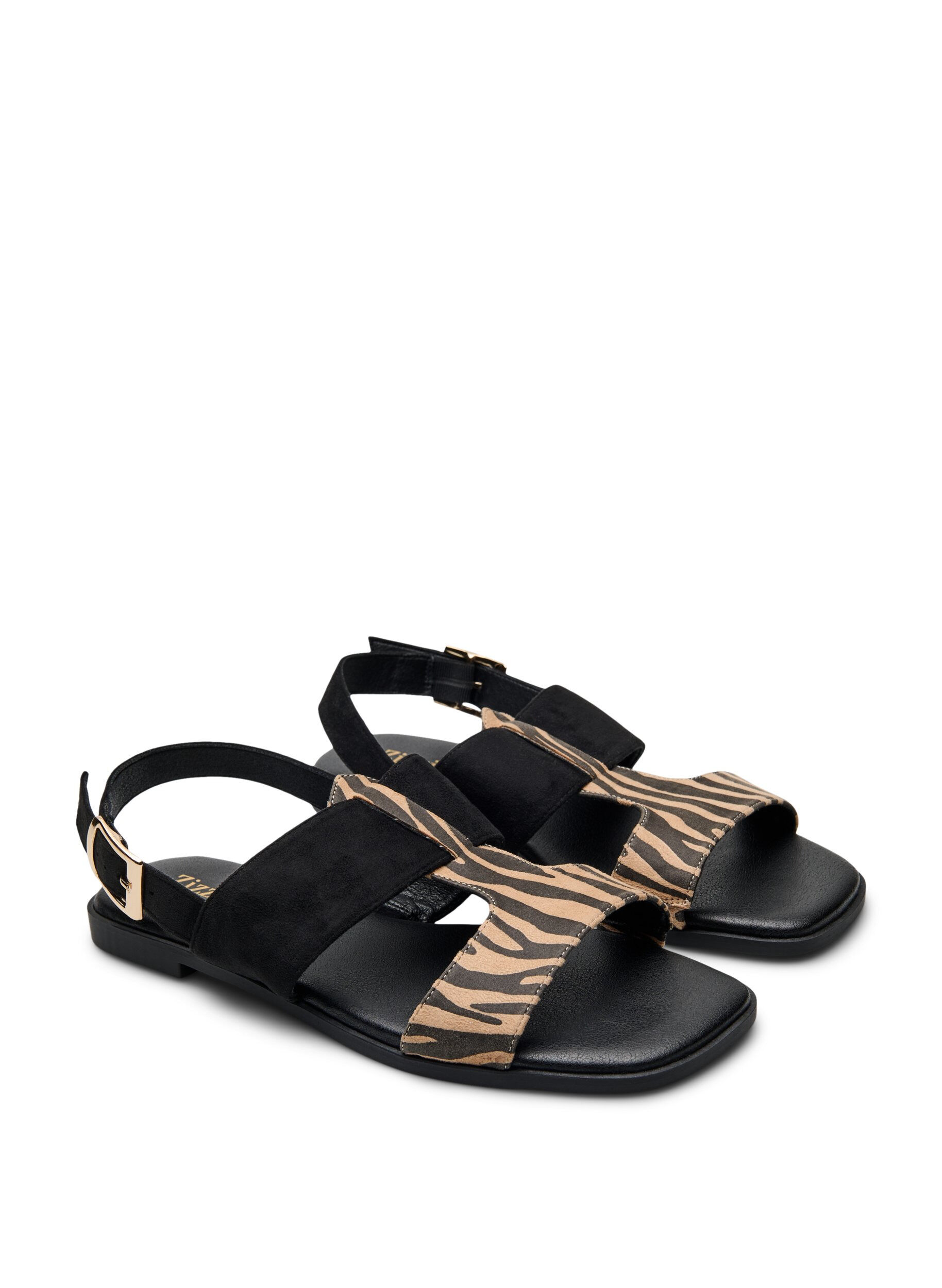 Zizzi Wide fit - Sandaler med brede remme, Sort, Packshot image number 1