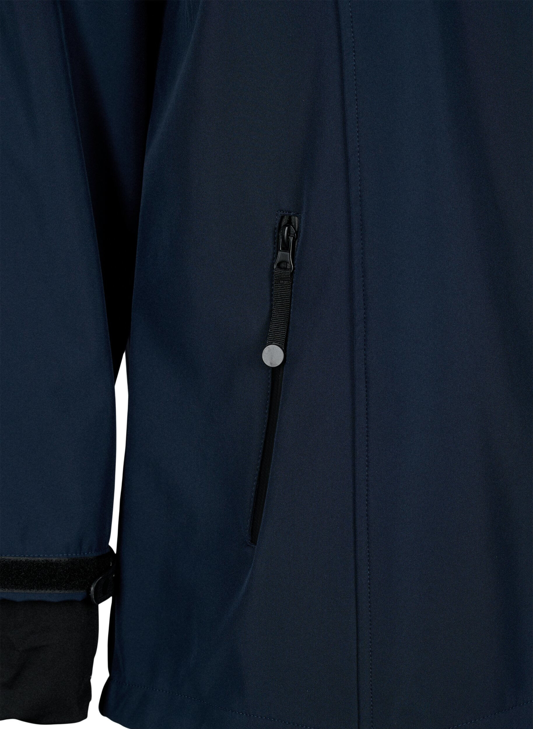 ZizziKort softshell jakke med aftagelig h&aelig;tte, Bl&aring;, Packshot image number 3