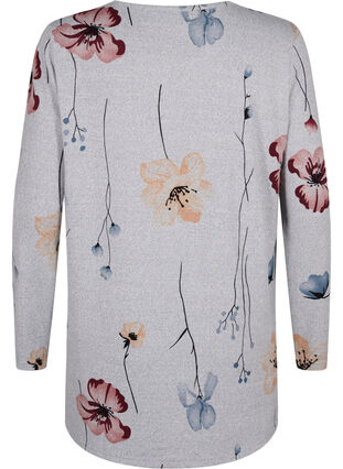 Blomstret bluse med lange ærmer, LGM Flower AOP, Packshot image number 1
