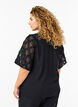Bluse med harlequin mønster, Black, Model image number 1