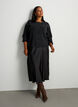 Satin midi-nederdel, Sort, Model image number 0
