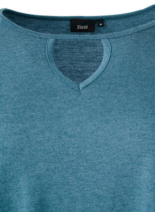 Meleret bluse med lange ærmer, Legion Blue Mel., Packshot image number 3
