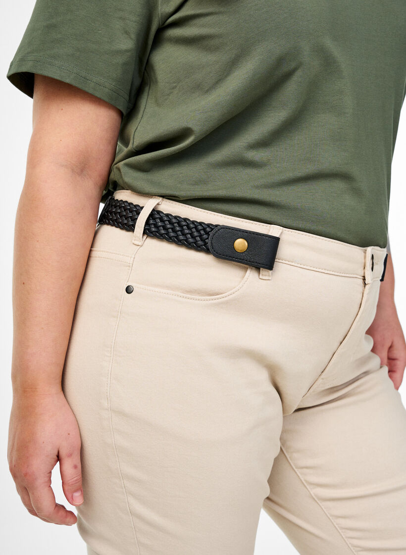 Flettet elastikb&aelig;lte, Sort, Image image number 0