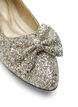 Wide fit - Glitter ballerina med sløjfe, Gold Glitter, Packshot image number 3