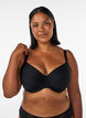 Vatteret microfiber bh med ternet m&oslash;nster, Sort, Model image number 0