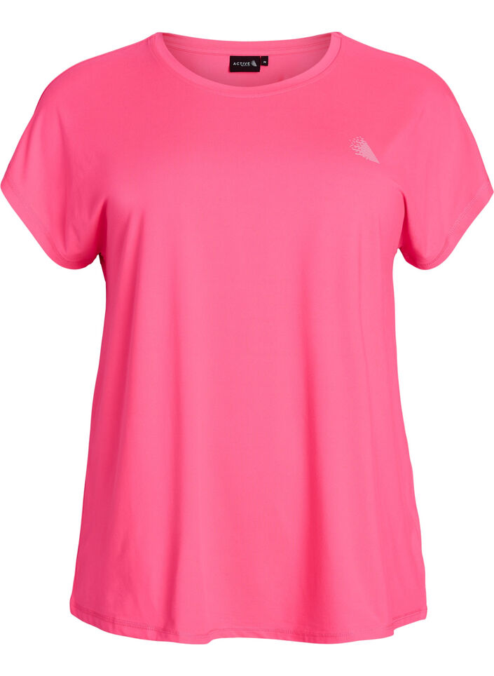 Ensfarvet tr&aelig;nings t-shirt, Lyser&oslash;d, Packshot image number 0