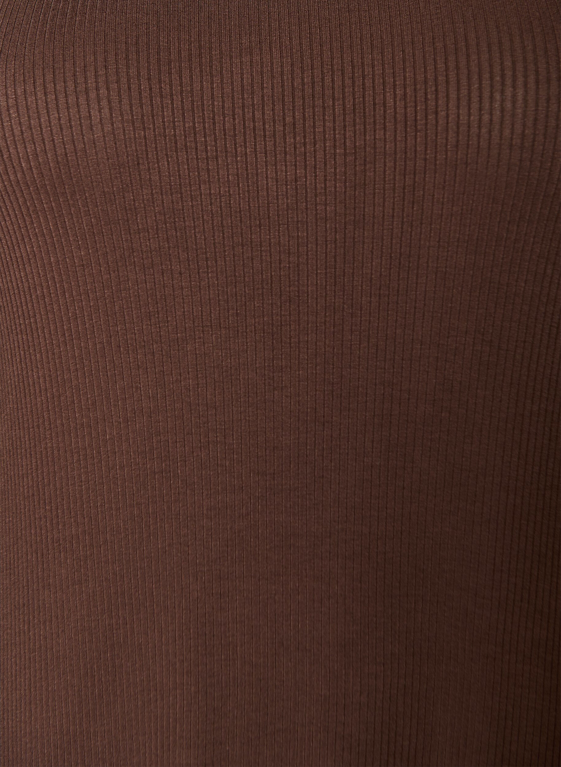 Zizzi&AElig;rmel&oslash;s ribkjole i viskose, Brun, Packshot image number 2