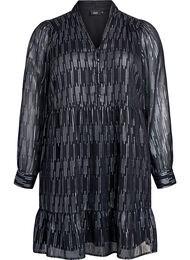 Kort festkjole med glitrende mønster, Sort