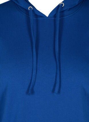Sweatshirt med hætte og ribkanter, Deep Blue , Packshot image number 2
