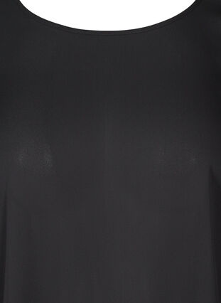 Langærmet bluse med plissé, Black, Packshot image number 2