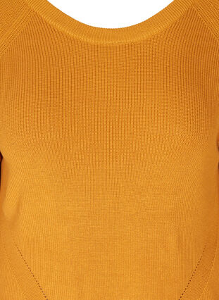 Strikbluse med rund halsudskæring, Spruce Yellow, Packshot image number 2