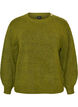 Strikbluse med knapdetalje, Gr&oslash;n, Packshot image number 0