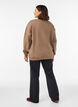 Sweatshirt med h&oslash;j hals og sporty frontmotiv, Brun, Model image number 2