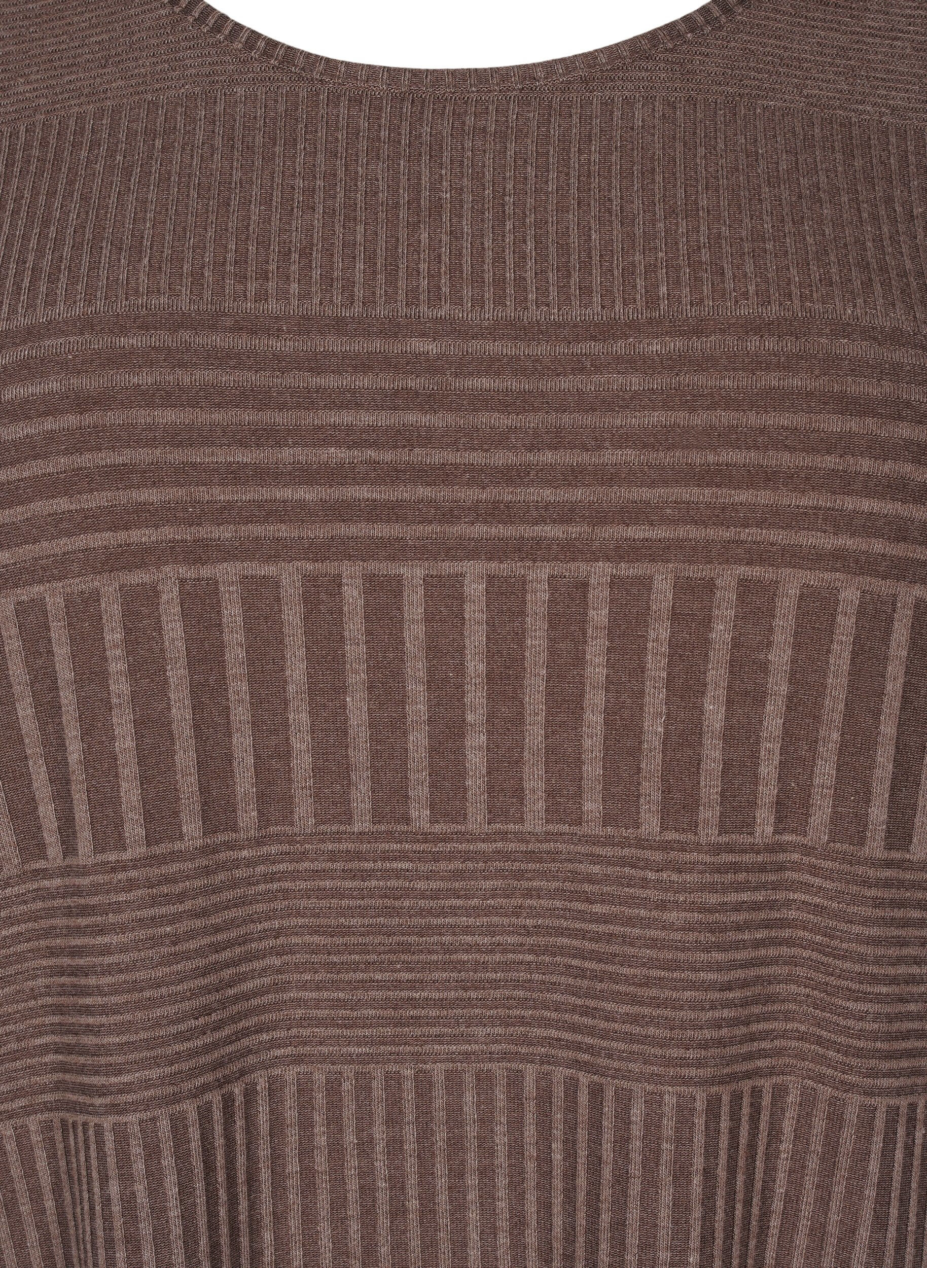 Zizzi Kjole med 3/4 &aelig;rmer og stribet m&oslash;nster, Ch. Martini Mel., Packshot image number 2